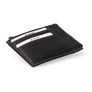 Portafoglio uomo in vera pelle - Modello False - Con Zip - 12.0 x 10.0 x 1.0 cm