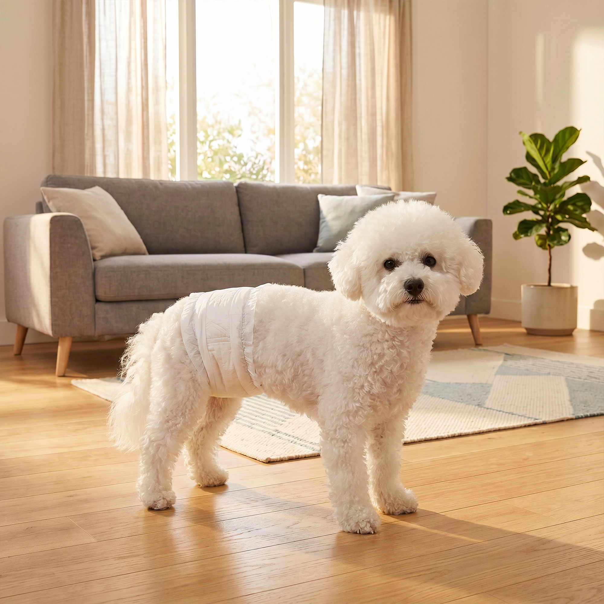 Pañales Desechables para Perros Machos, 48 Unidades, Súper Absorbentes, Antifugas, Pañales Sanitarios para Cachorros, Talla M, 45-64 cm de Cintura