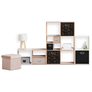 Panier tissu 31x31cm noir avec motifs "Mix 'n Modul"