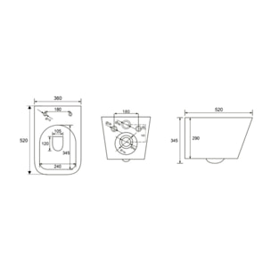 Pack WC Bati-support Geberit + WC sans bride Swiss Aqua Technologies + abattant SoftClose + plaque noire (SLIMSBLINFIA)