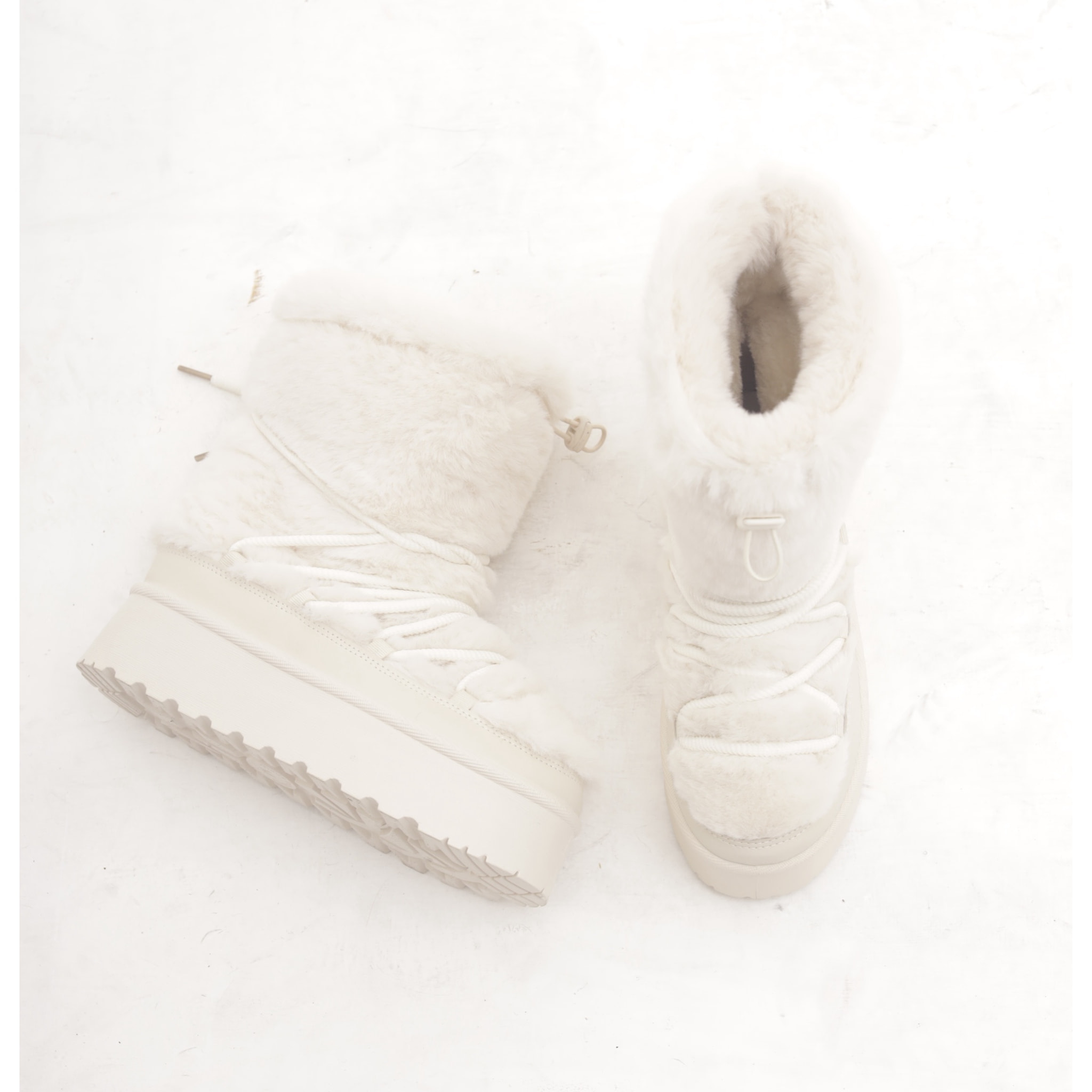 STIVALETTO MAMMUT LACCI FUR PANNA