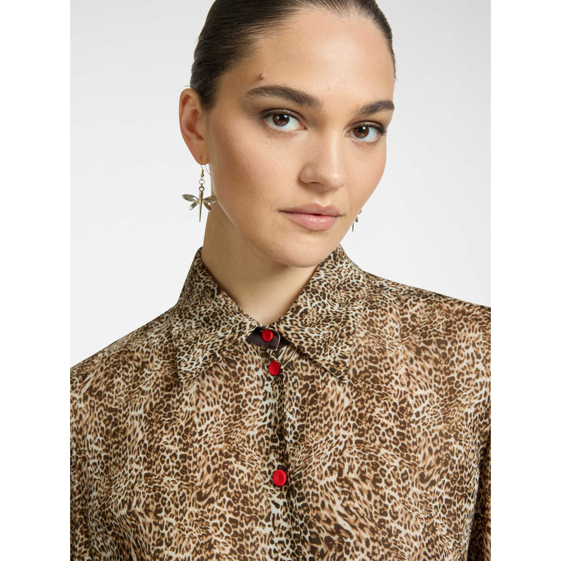 Elena Mirò - Camisa con estampado animal - Marrón