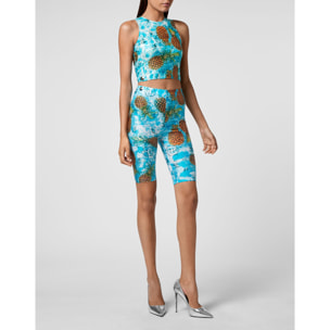 PHILIPP PLEIN Crop Top Pineapple Skies