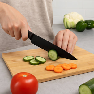 set de cuchillos de 5 piezas con mango de pp y hoja de acero coloreado - incluye cuchillo para pelar, multiusos, carne, pan y chef