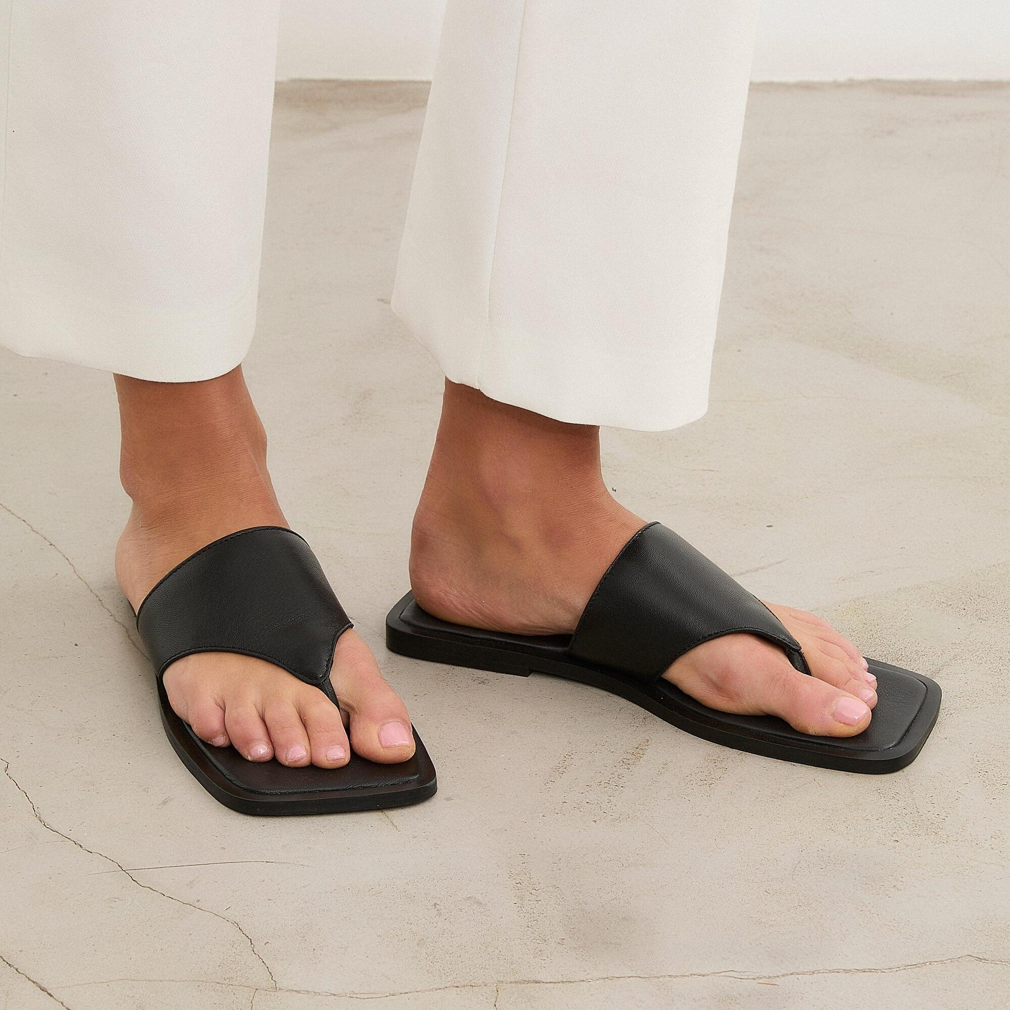 Sandalias planas Horsie Negro 1 cm