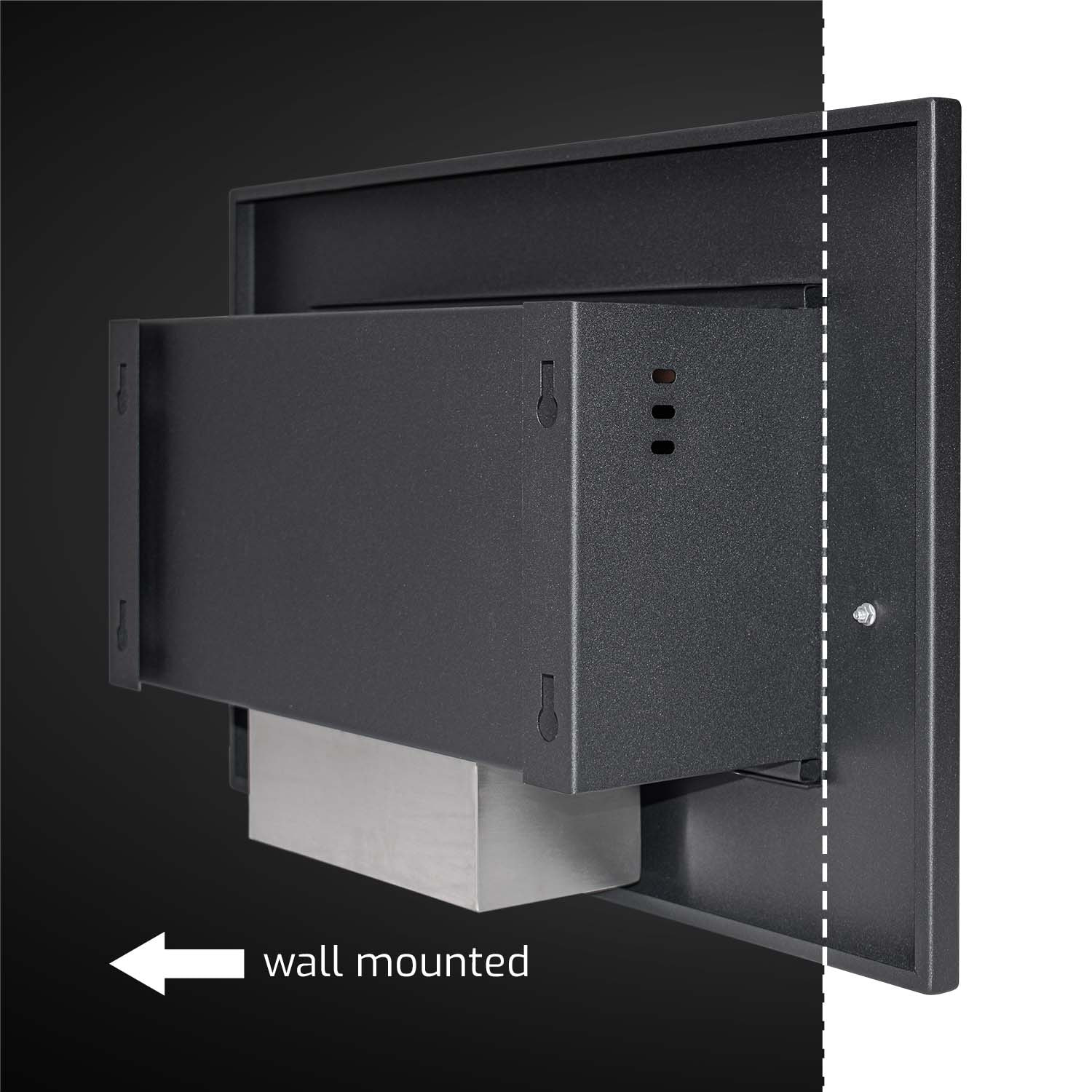 Adriano - Caminetto a bioetanolo da incasso con 1 bruciatore da 1.5L 64x40cm nero