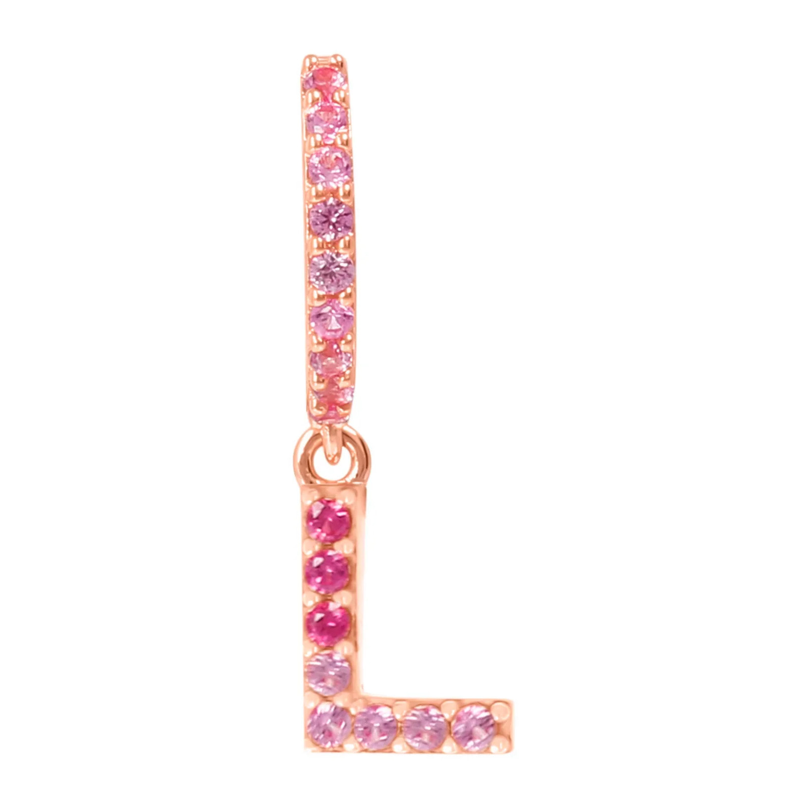Orecchino Pendente con Lettera L in Pavé di Cubic Zirconia Blu