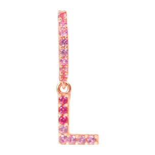 Orecchino Pendente con Lettera L in Pavé di Cubic Zirconia Blu
