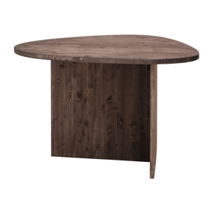 Mesa de comedor de madera maciza en tono nogal de 140cm Alto: 75 Largo: 142.9 Ancho: 77.7