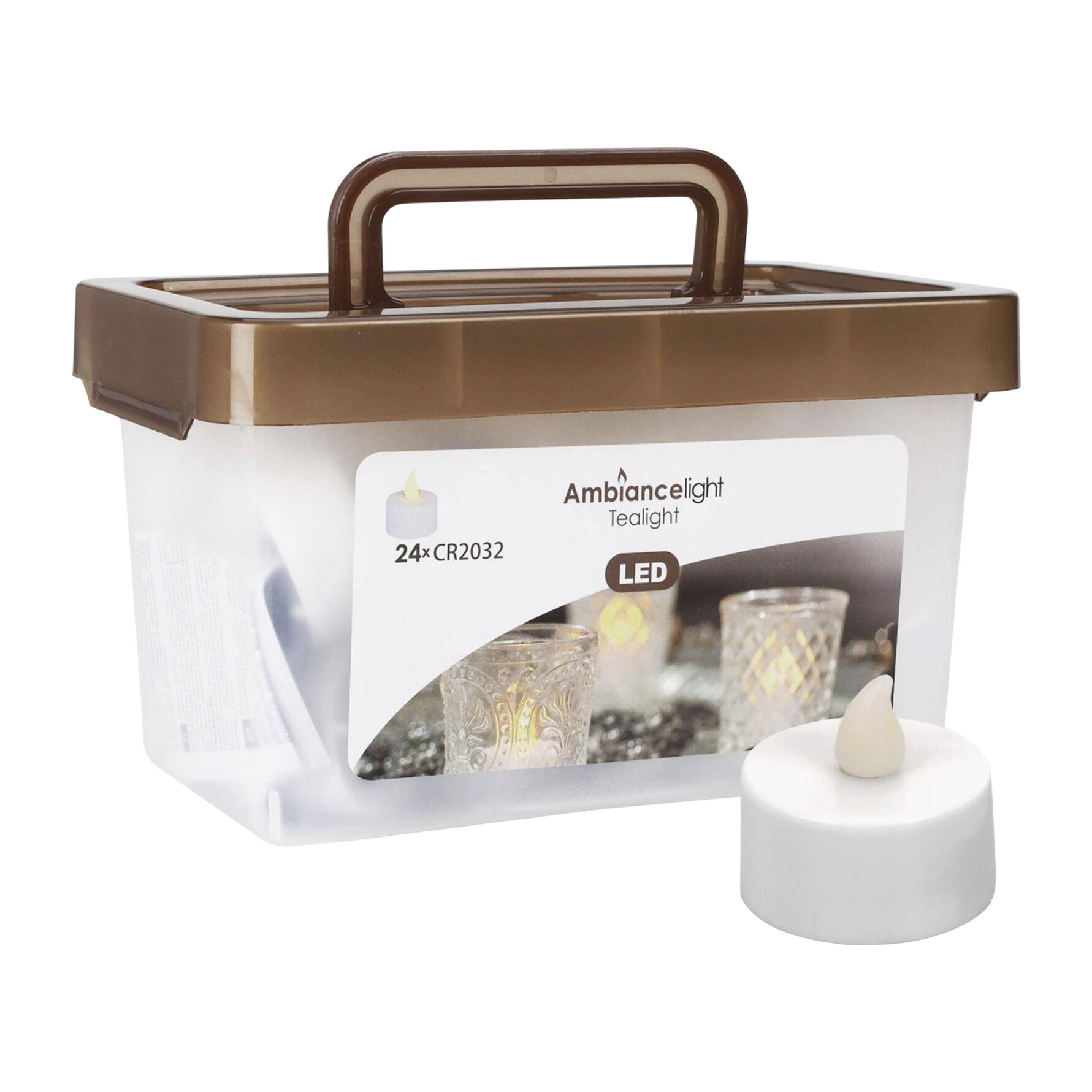 juego de 24 velas led en blanco cálido parpadeante ø3,8cm