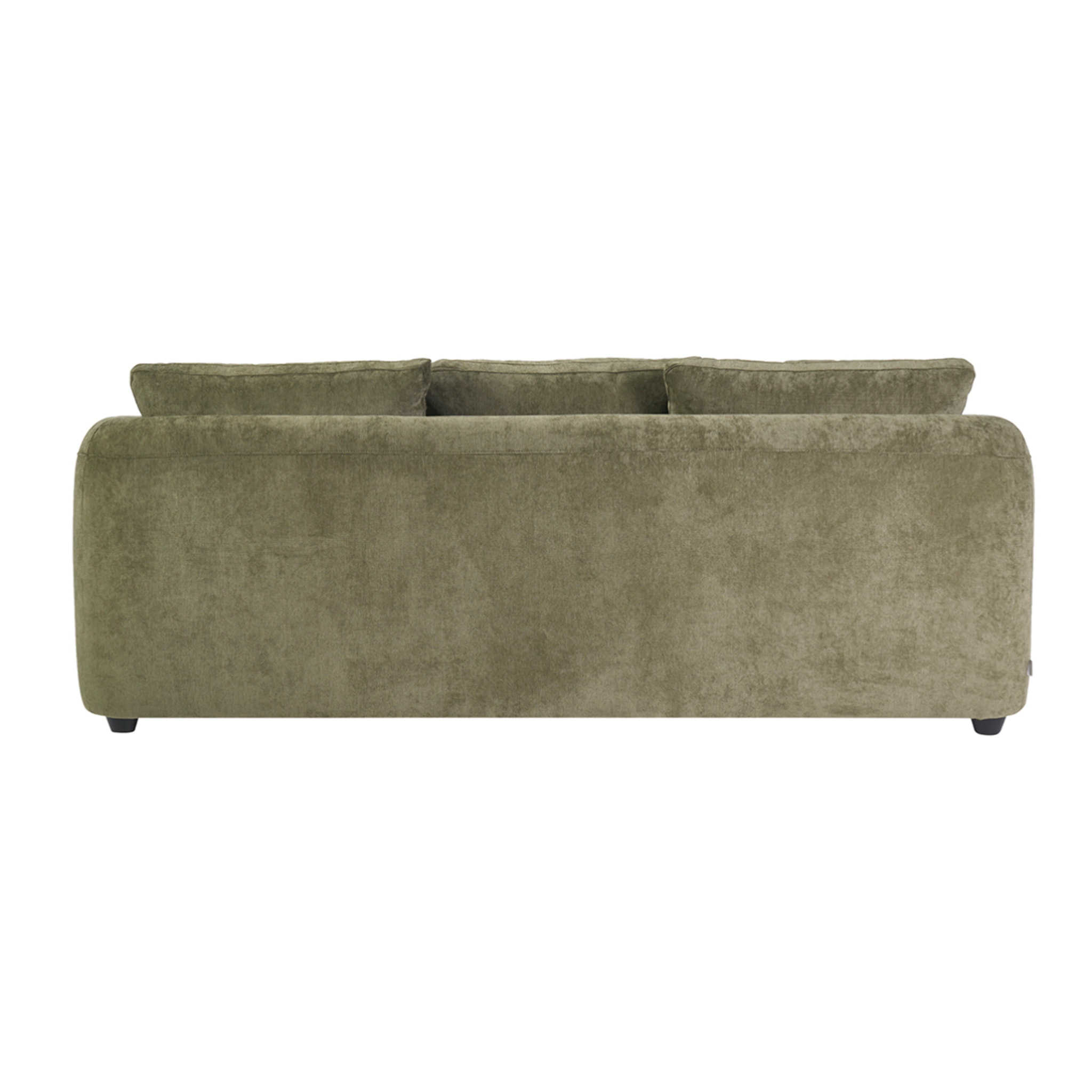 Canapé convertible déhoussable 3-4 places design haricot en tissu effet velours texturé vert kaki SACHA