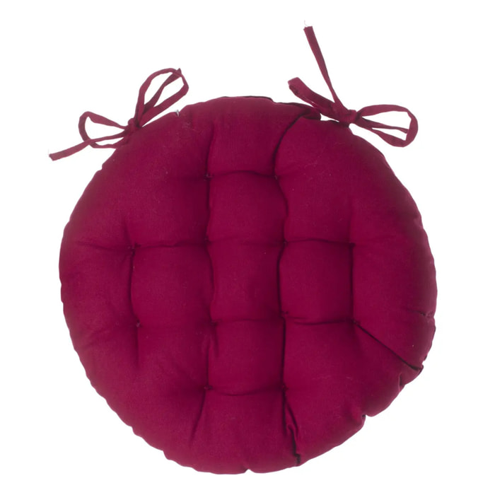 Galette de chaise ronde rouge D38cm