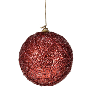 Sfera Glitter - Pezzi 6 - Colore Rosso - 12x12Hx12cm - Bianchi Dino