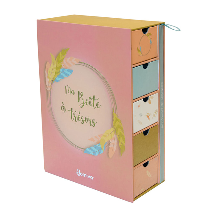 Coffret boîte à trésors et journal de naissance - Multicolore