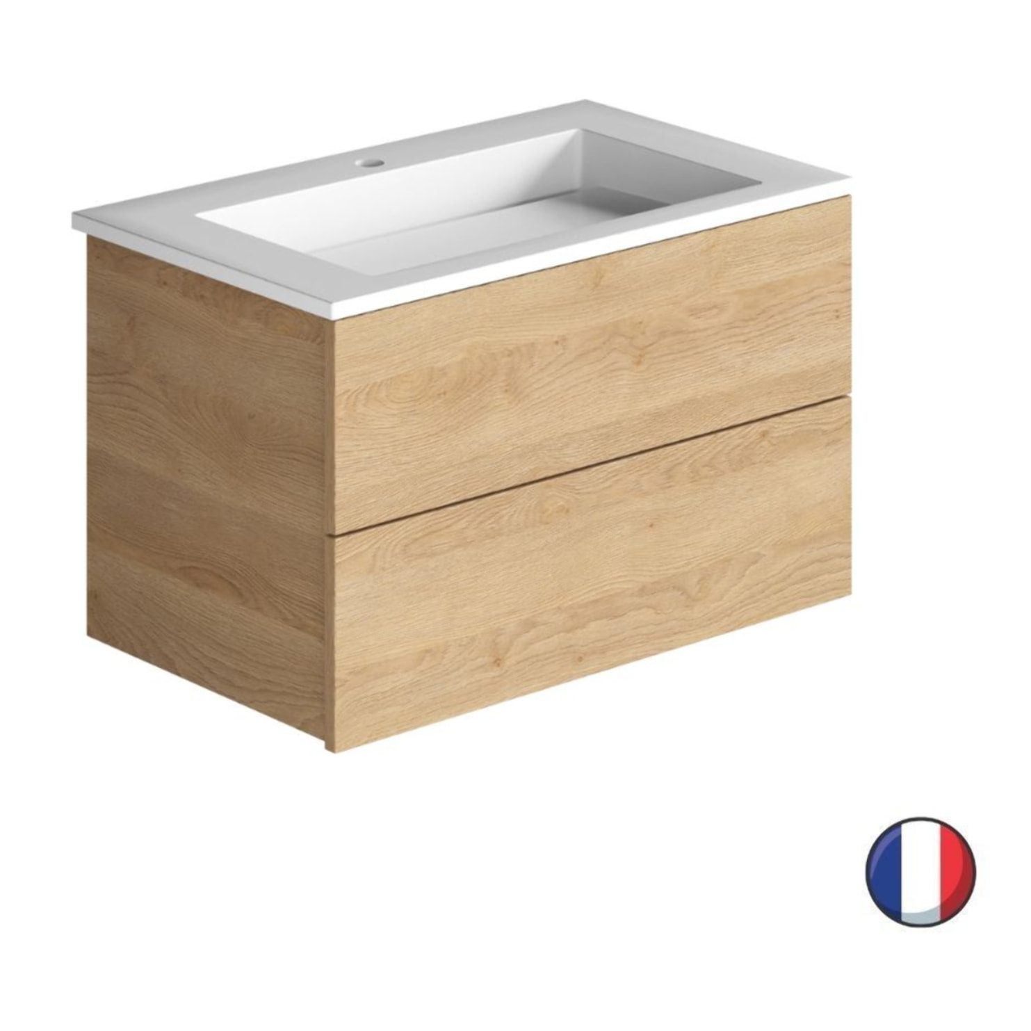 Meuble vasque 80 cm BURGBAD Cosmo chêne cachemire