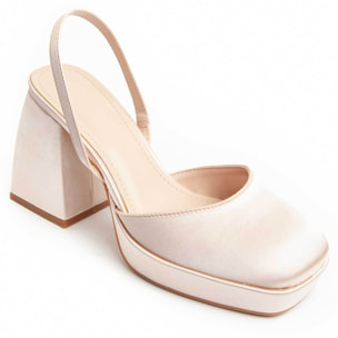 Zapato De Tacón - Beige - Altura: 10 Cm