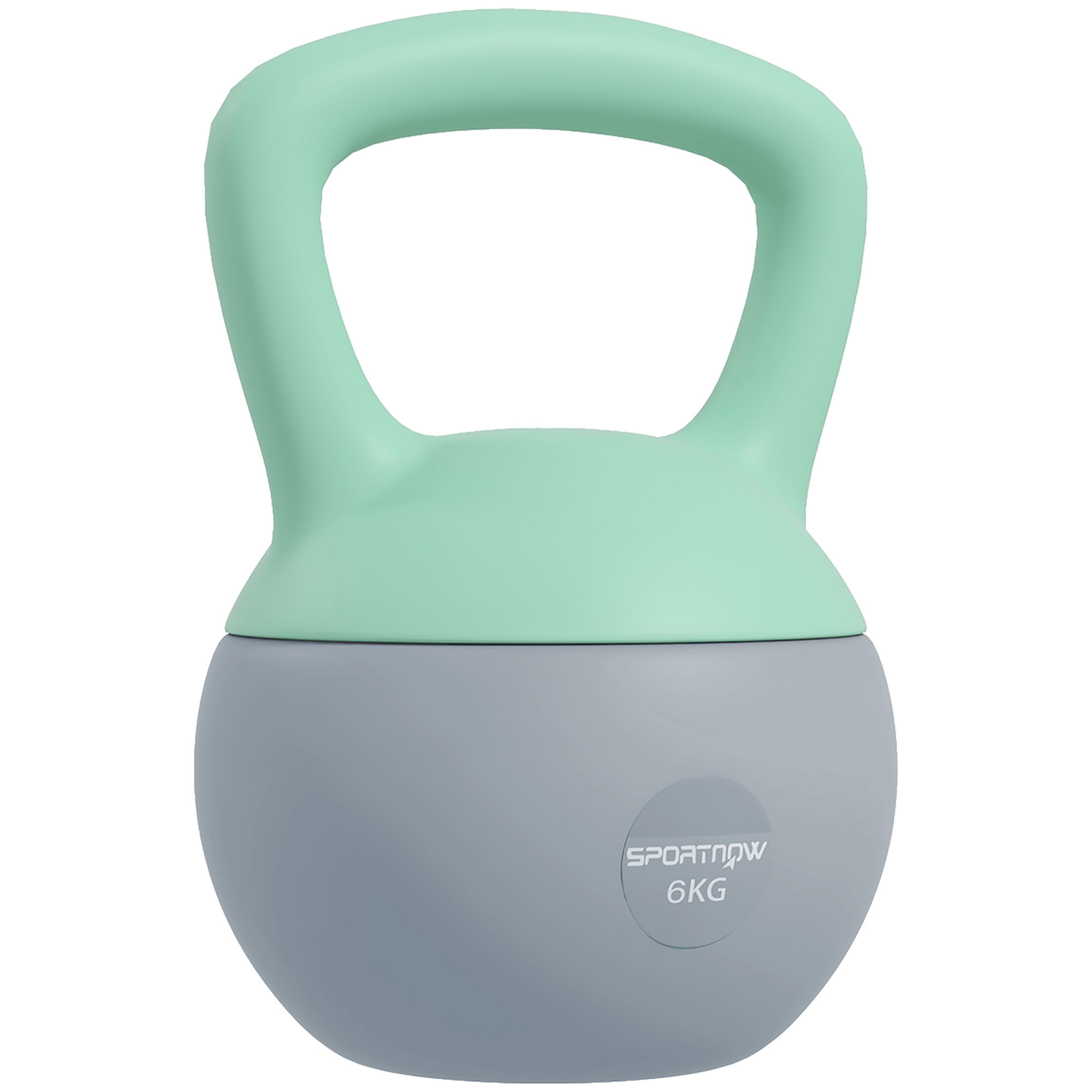 Pesa Rusa 6 kg Soft Kettlebell Relleno de Arena Metálica y Mango Antideslizante para Entrenamiento Culturismo en Casa Gimnasio Verde y Gris