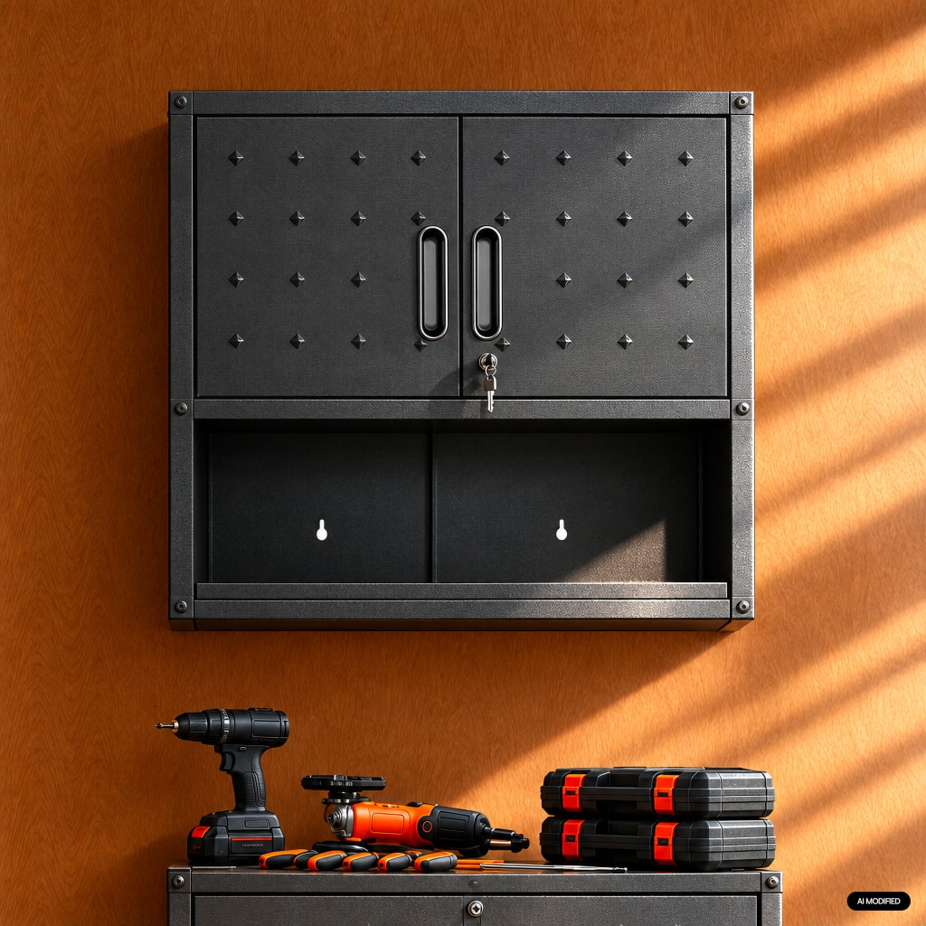 Meuble haut de rangement pour garage avec étagère  BOBBY