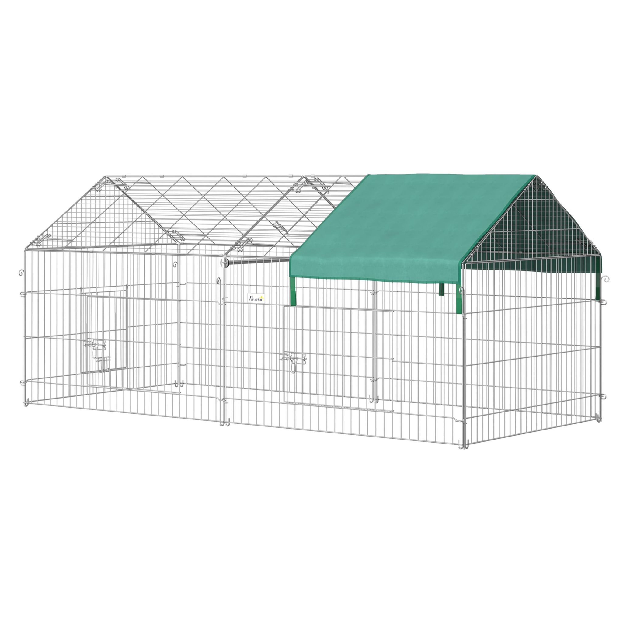 Jaula Recinto para Animales Pequeños 220x103x103 cm con 2 Puertas y Protección