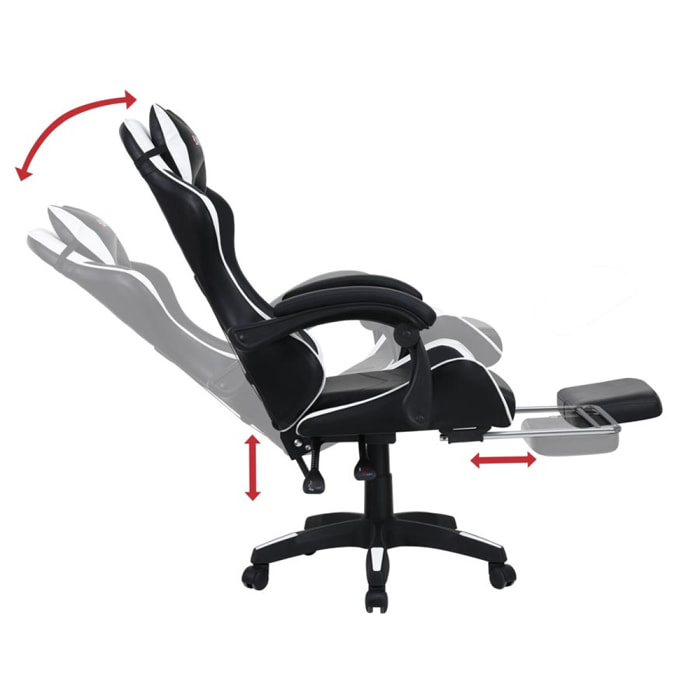 Sedia gaming racing da scrivania con schienale reclinabile