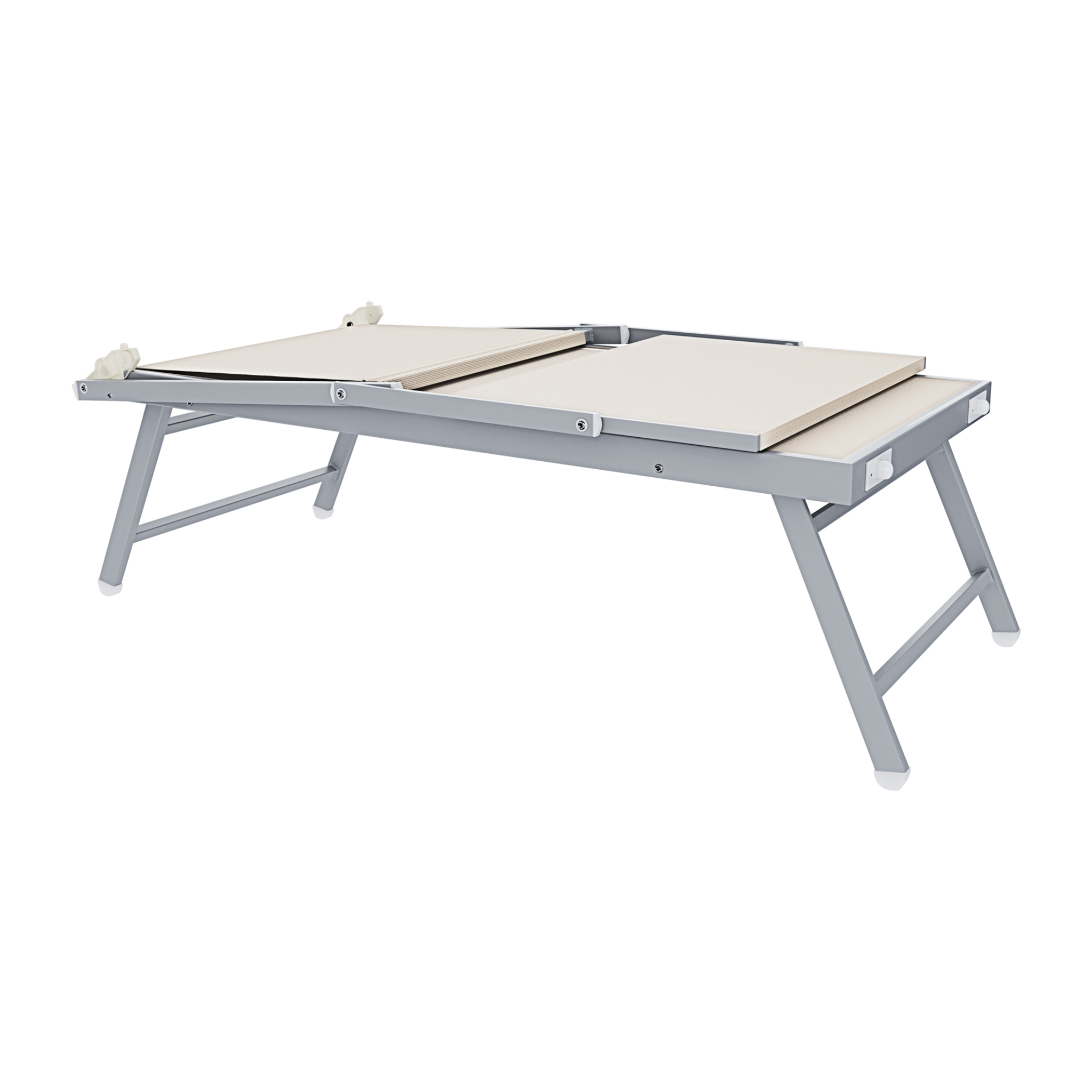 Coppia Di Lettini Prendisole Pieghevole Professionale in Alluminio e Tessuto Textilene Tettuccio Parasole Sdraio Mare Spiaggia 182x60x38 cm Beige