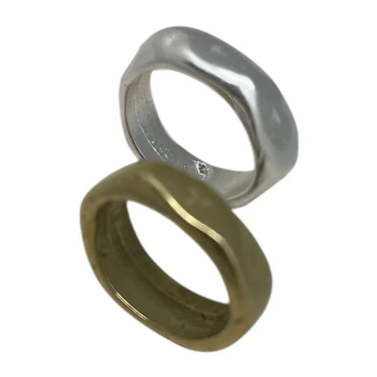 Pack anillos Tuerca mix plata-oro T-13
