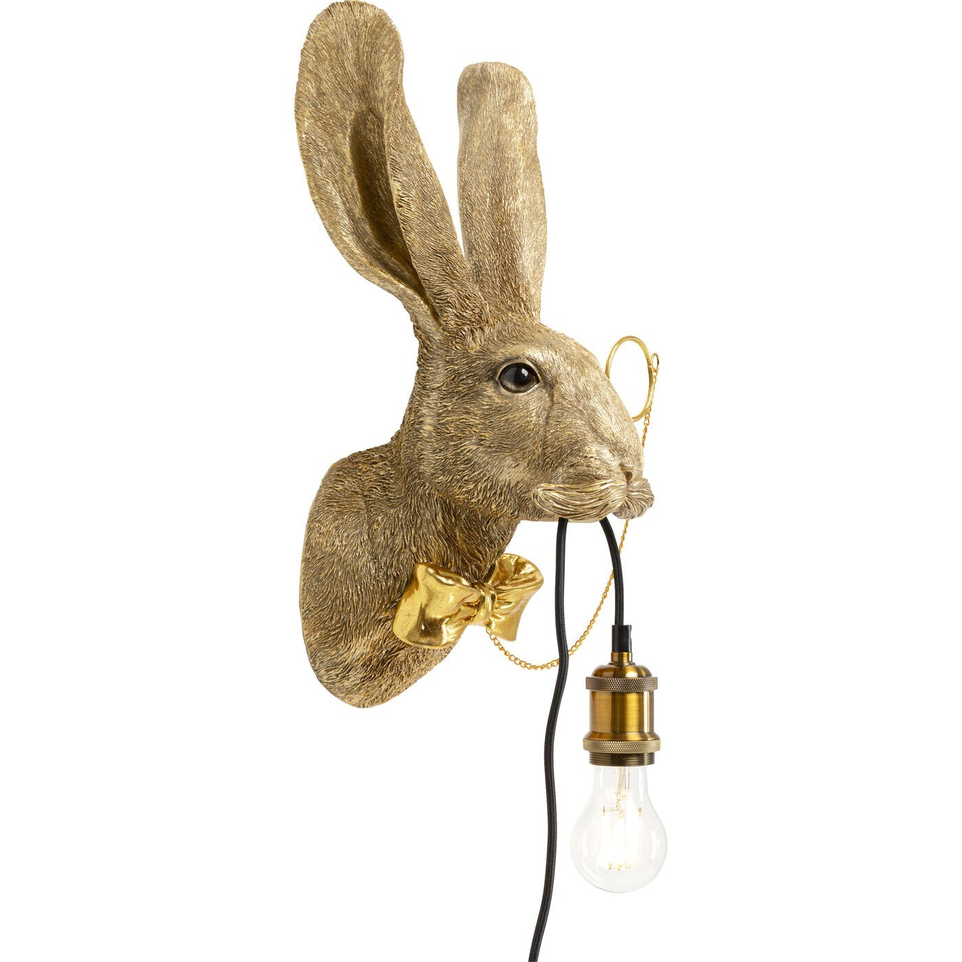 Applique murale lapin gentleman doré Kare Design