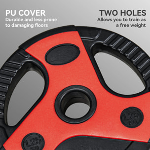 Juego de Barra de Pesas 20 kg Set de Pesas Ajustables con 6 Discos 1,25 kg 2,5 kg 5 kg y 1 Barra Juego de Mancuernas para Entrenamiento Culturismo en Gimnasio Casa Ø27x140 cm Negro y Rojo
