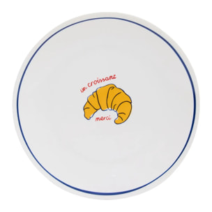 Lot de 6 assiettes dessert Fra ronde D.19cm bleu