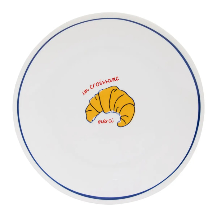 Lot de 6 assiettes dessert Fra ronde D.19cm bleu