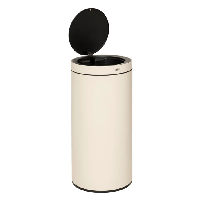 Poubelle automatique "Delta" en métal beige 40L