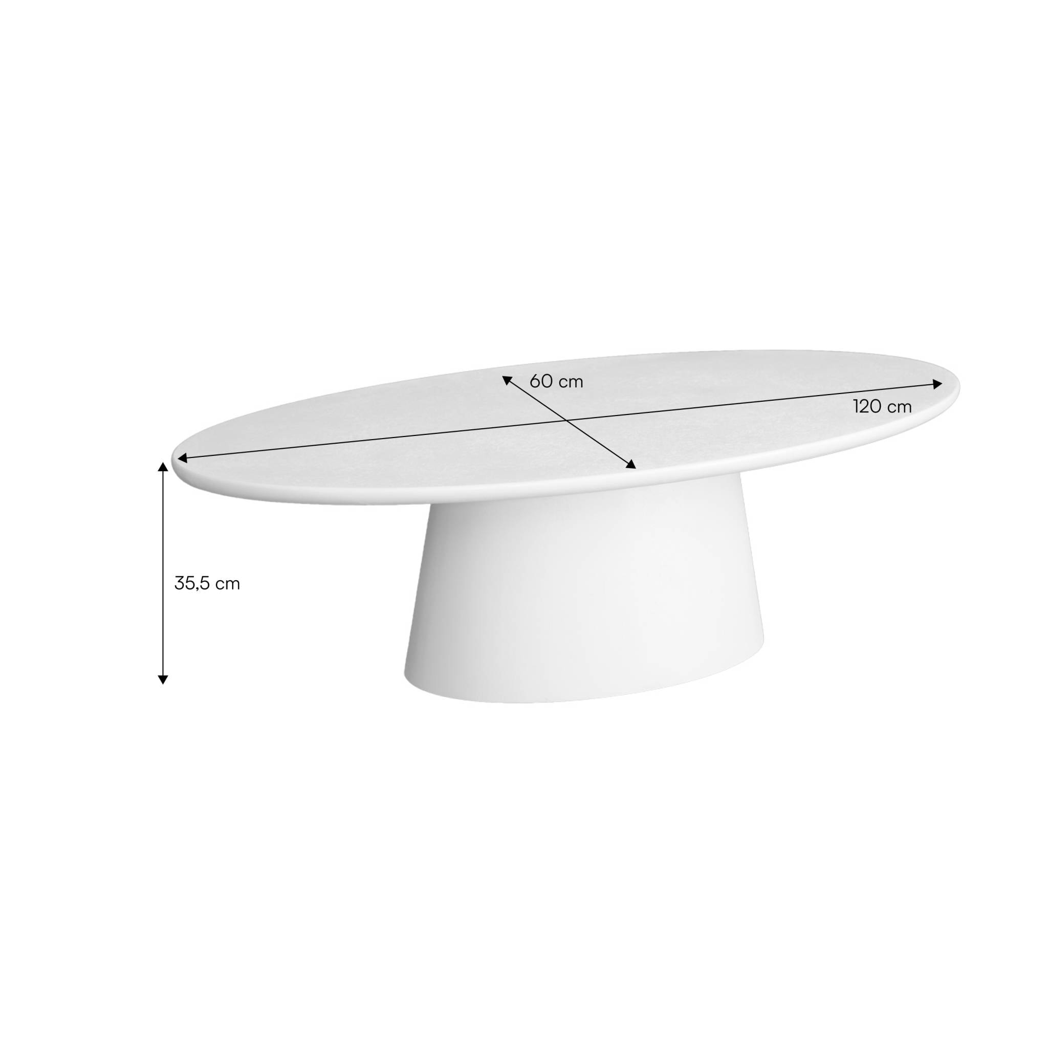 Table basse ovale finition effet béton NELL