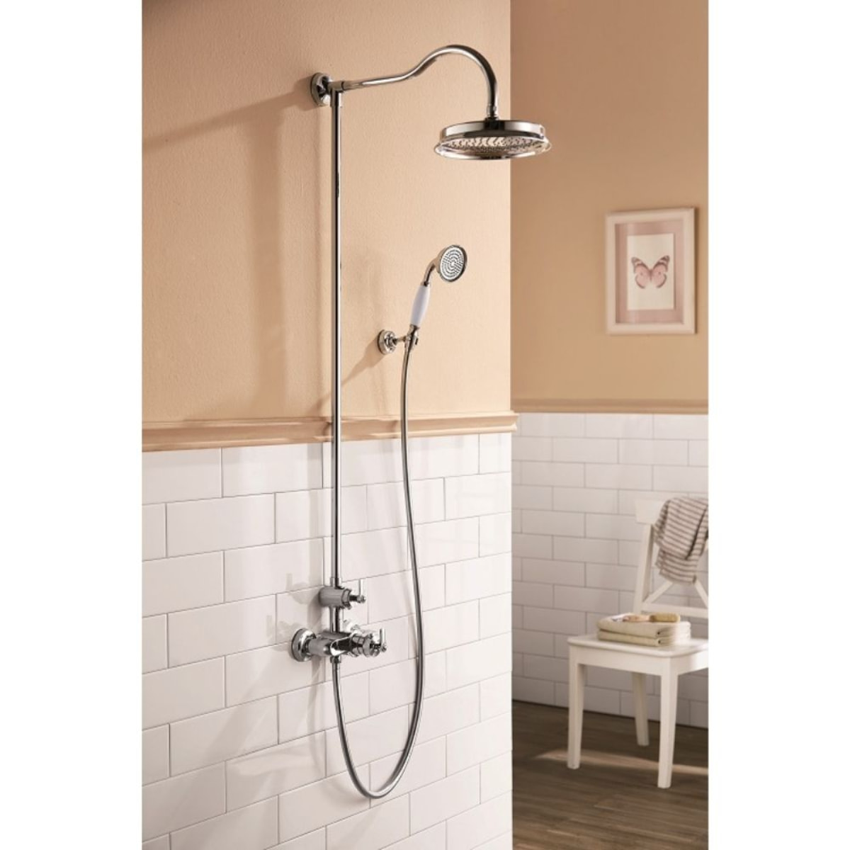 Colonne douche thermostatique rétro recoupable Paini Lady's Chrome