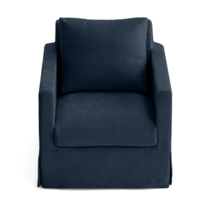 Serena - fauteuil déhoussable en velours - Bleu