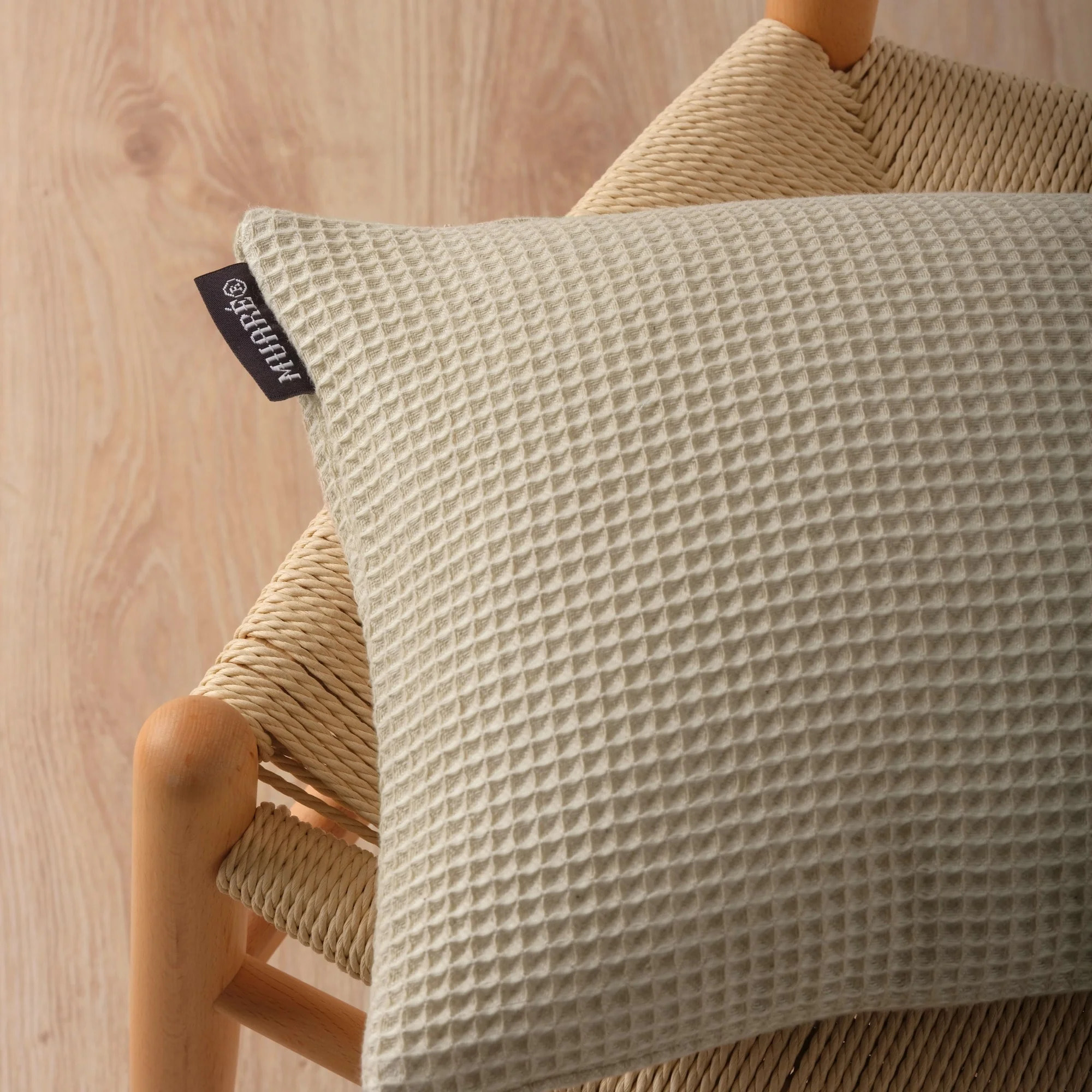 Housse de coussin Waffle lin 50x50 cm