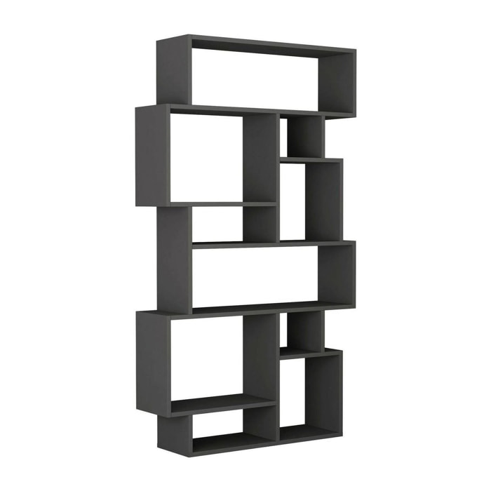 Libreria Casimira, Scaffale da ufficio, Mobile portalibri, Biblioteca, 96x26h169 cm, Antracite