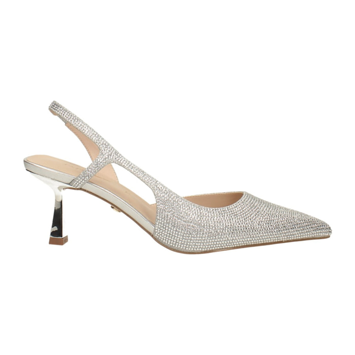 Décolleté sling back Donna Tata Italia Argentato