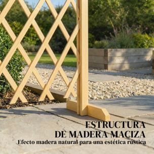 Set de 2 Paneles de Vallas de Jardín Exterior de Madera, Puertas de Jardín Exterior Extensibles, Vallas de Jardín para Decoración Terraza, Patio, 180x30x103 cm, Natural