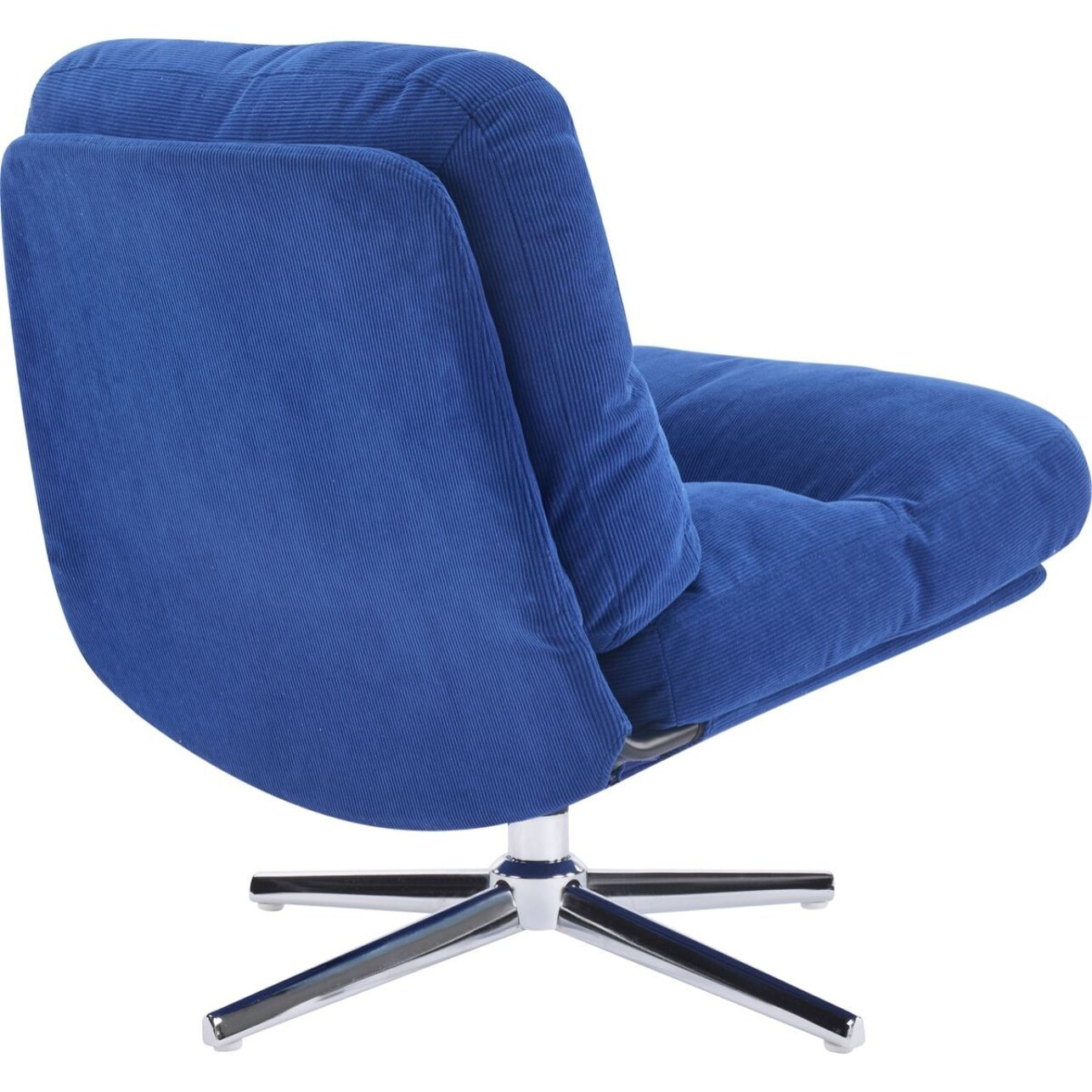 Fauteuil pivotant en velours cotelé et piètement chromé - JULIA