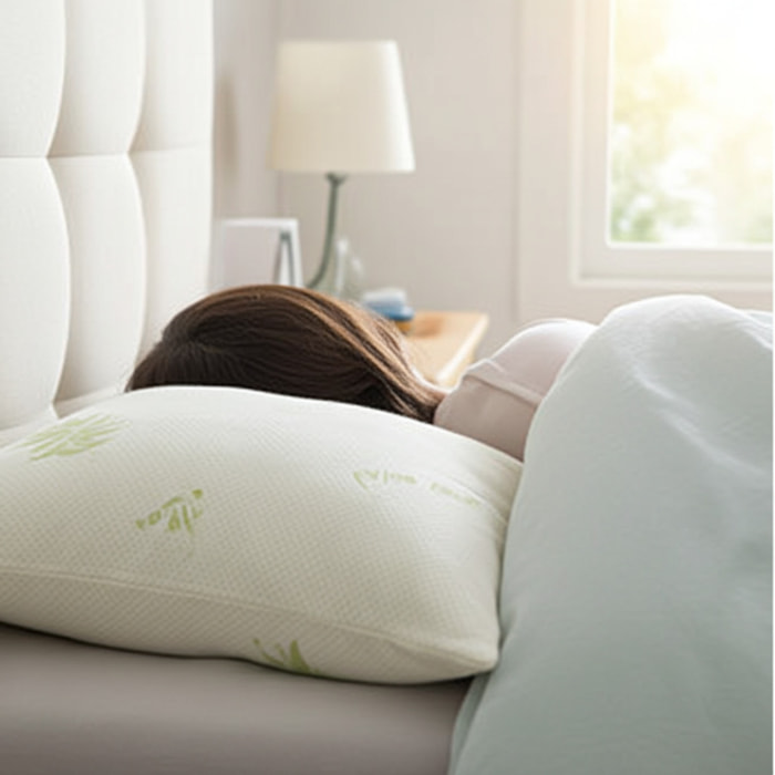 EFFE Guanciale Aloe Vera Linea della Natura 48x78x19 cm_Soffice, Anti-Acaro_ Made in Italy