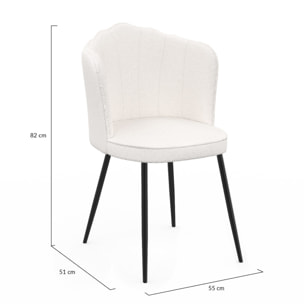 Chaises Arielle - Blanc bouclette