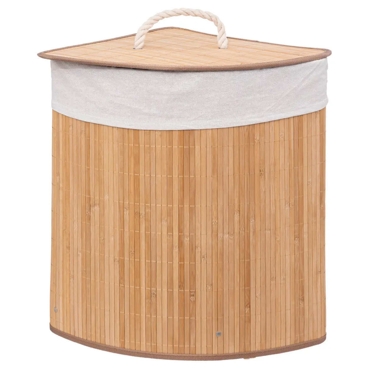 Panier à linge d'angle 48L Bambou