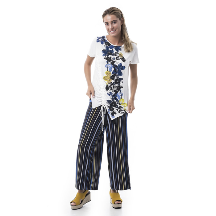 Top Rodas Top Bordado Largo Blanco Casual para mujer