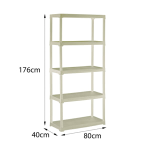 Armadio da esterno Gelsomina, Scaffale outdoor, Armadio balcone multiuso, Armadietto da esterno, 100% Made in Italy, 80x40h176 cm, Bianco