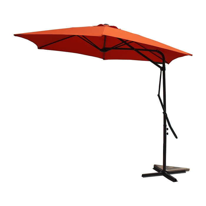 Parasol déporté avec ouverture innovante Ø 3m terracotta OITIS