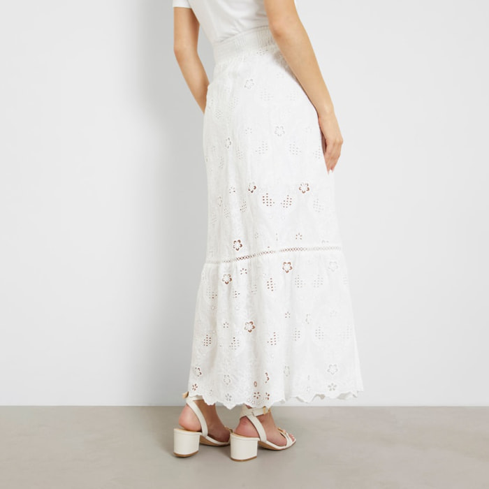 Jupe Frida - 100% coton - broderie - blanc