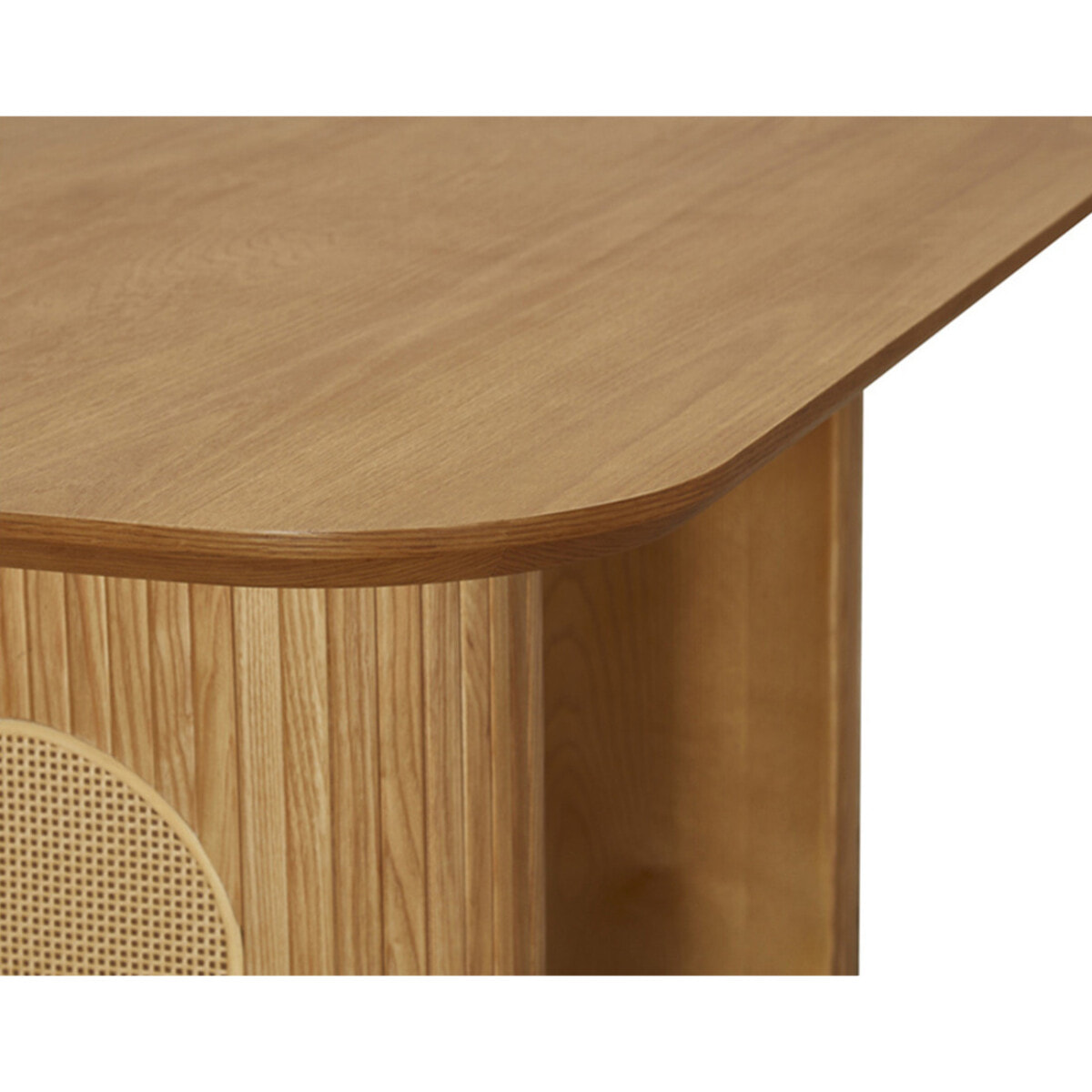 Milazzo - table basse - bois plaqué chêne et cannage - 120 cm - Bois
