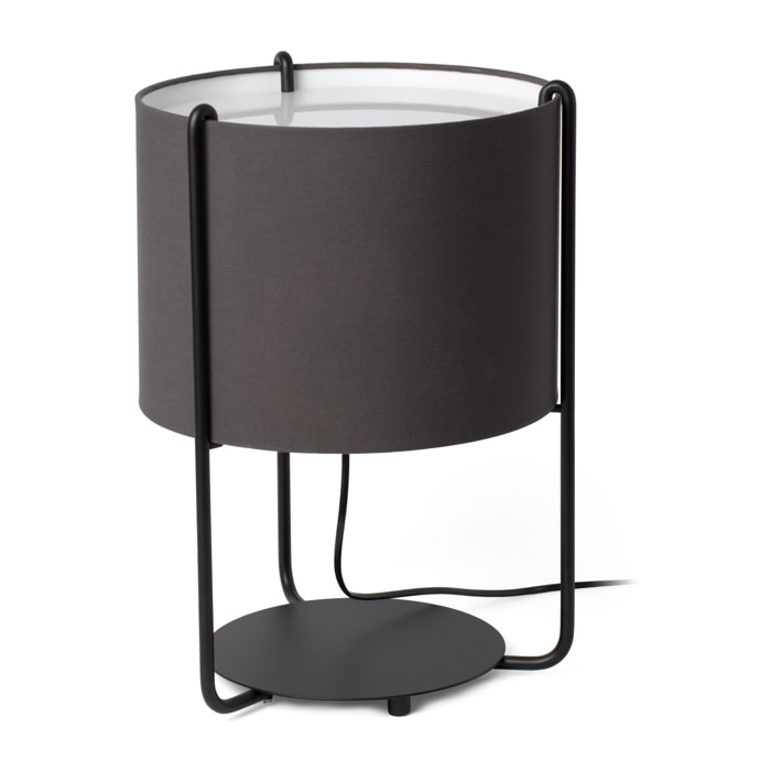 DRUM Lampe de table noire/gris