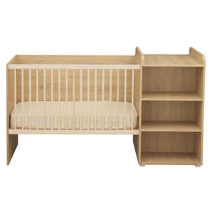 Lit combiné 60x120 évolutif en 90x190 décor bois hêtre