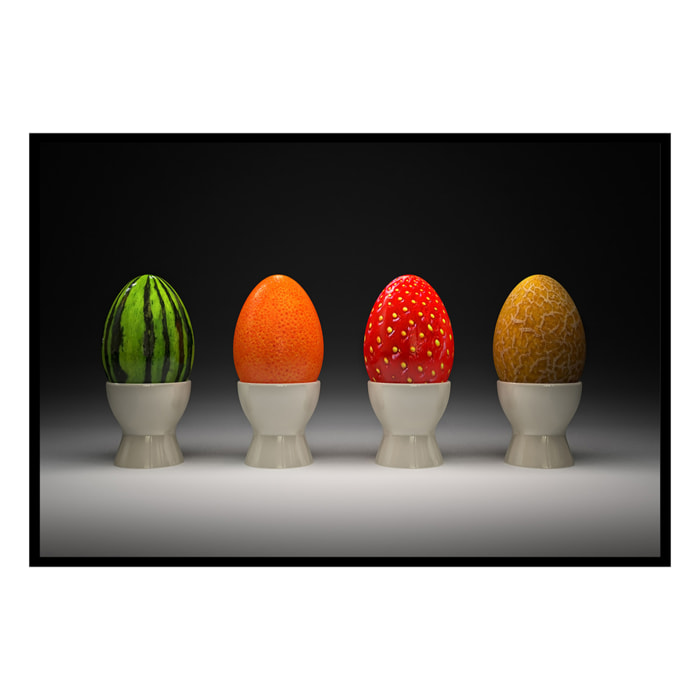 Affiche encadrée fruits artistiques Affiche + cadre en métal - Noir